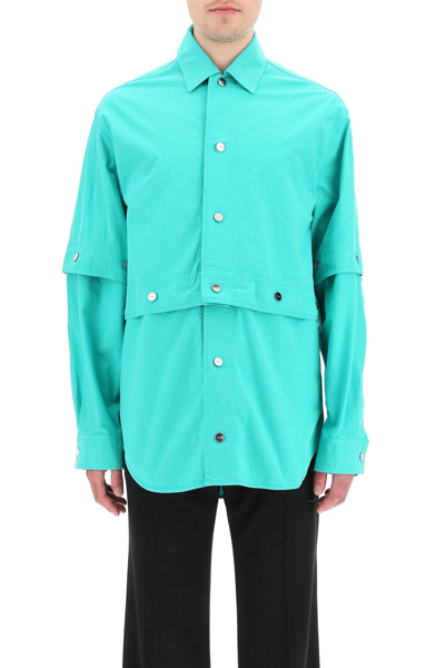 Shop Jacquemus 'la Chemise Giardino' Convertible Overshirt In Green