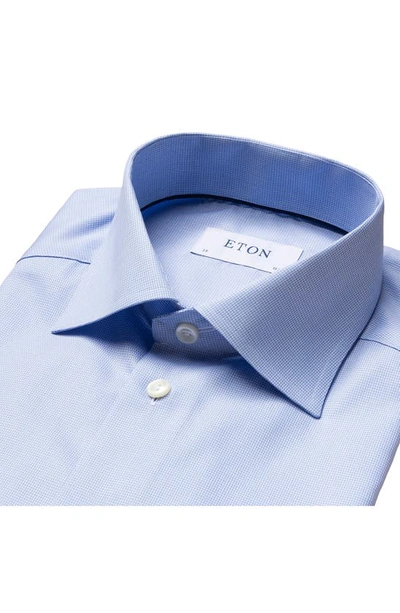 Shop Eton Slim Fit Houndstooth Dress Shirt In Blue