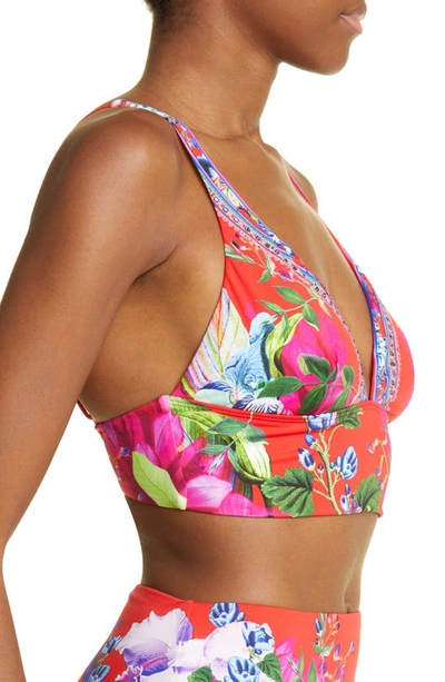 CAMILLA BIRDS OF A FEATHER PRINT WIDE BAND BIKINI TOP 