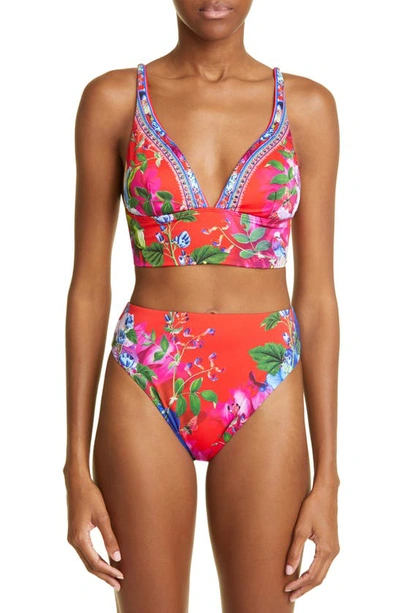 Shop Camilla Birds Of A Feather Print Wide Band Bikini Top