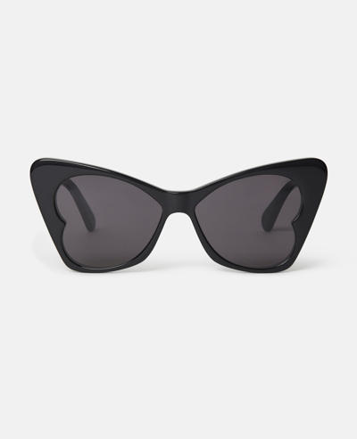 Shop Stella Mccartney Butterfly Sunglasses In Shiny Black