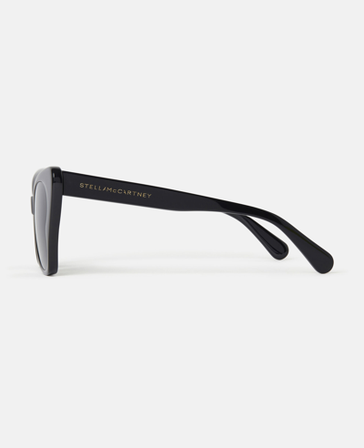 Shop Stella Mccartney Butterfly Sunglasses In Shiny Black