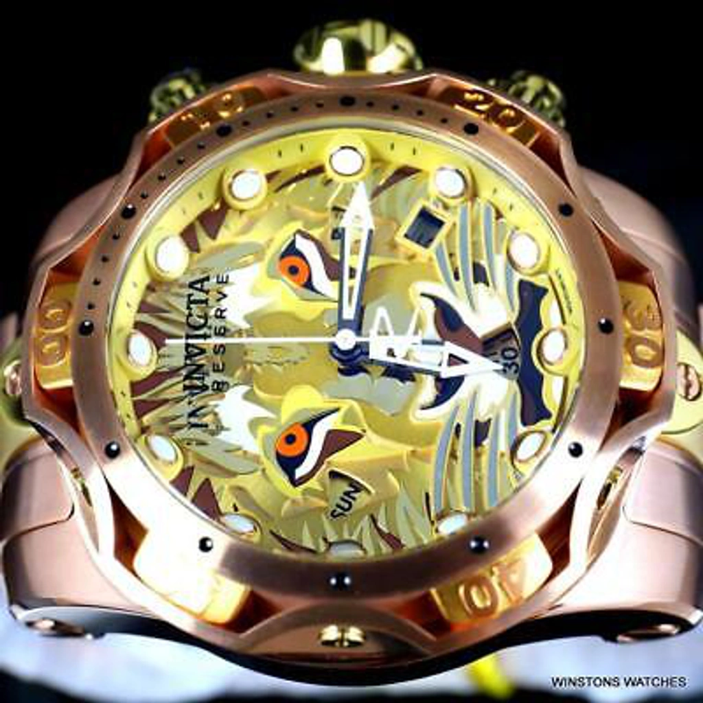 Pre owned Invicta Venom Gen Iii Lion Rose Gold Tone Swiss Mvt Chronograph 52mm Watch ModeSens