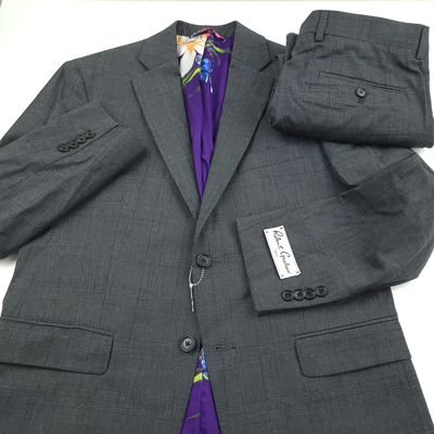 Pre-owned Robert Graham $798  Charcoal Gray Tonal Glen Plaid Randall Suit Mens Size 40r