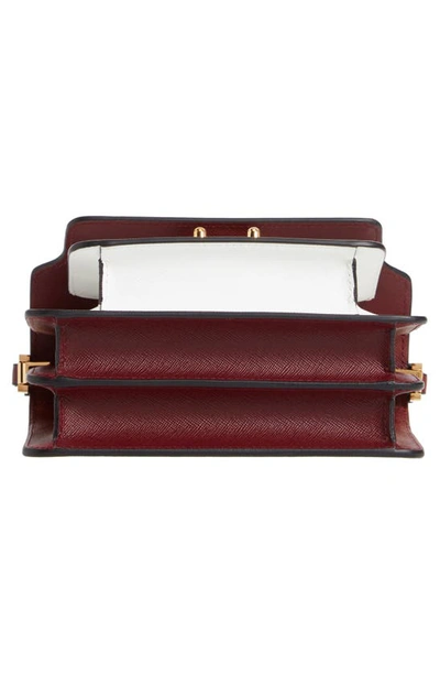 Shop Marni Small Trunk Colorblock Leather Shoulder Bag In Cinder Rose/ Limestone/ Ruby