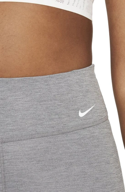 Shop Nike One Mid-rise Bike Shorts In Iron Grey/ Heather/ White