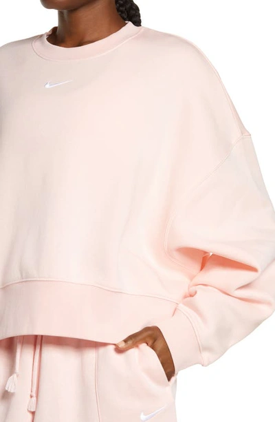 Shop Nike Sportswear Essential Oversize Sweatshirt In Atmosphere/ White