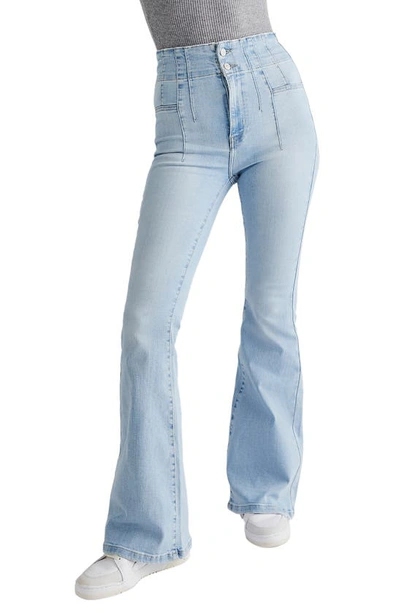 Shop Free People We The Free Jayde Flare Jeans In Sea Washed
