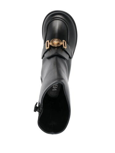 Shop Versace 110mm Medusa Buckle Boots In Schwarz
