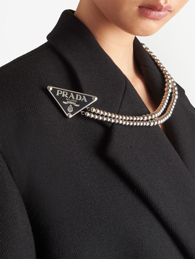 Shop Prada Double-breasted Coat In Black