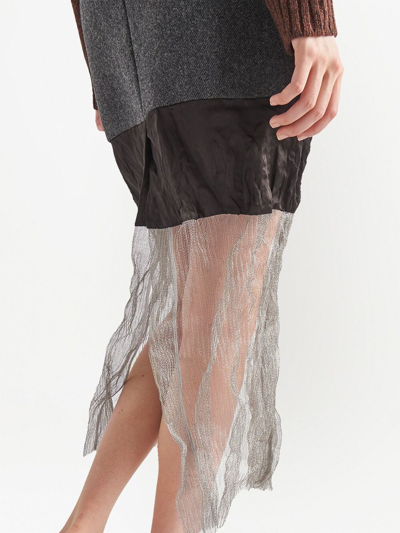 Prada Medium-length Skirt In Splicing Details In Grau