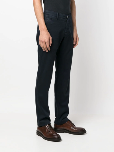 Shop Jacob Cohen Straight-leg Twill Trousers In Blau
