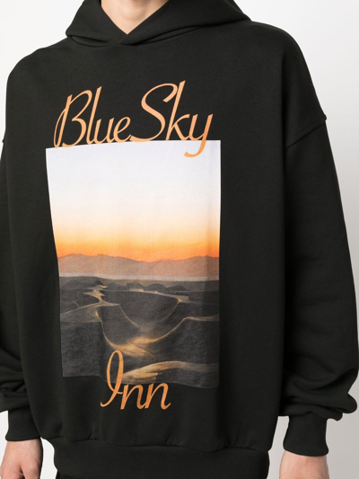 Shop Blue Sky Inn Logo Sunset Cotton Hoodie In Schwarz