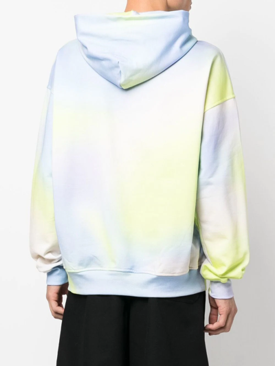 Blue Sky Inn Logo-embroidered Tie Dye Hoodie In Blau