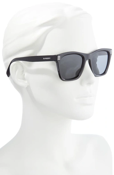 Shop Burberry 52mm Square Sunglasses In Black/ Dark Grey