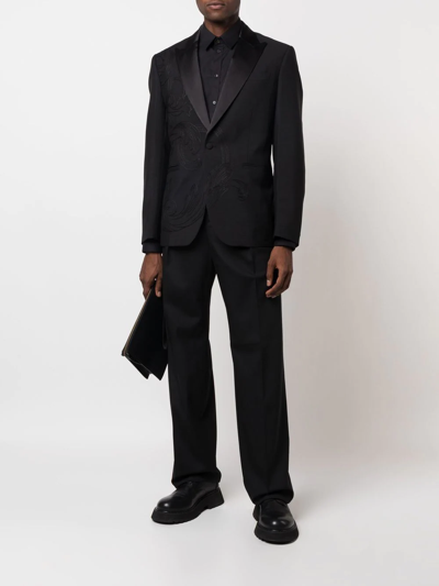 Versace Men's Formal Pants Loose Fit In Black