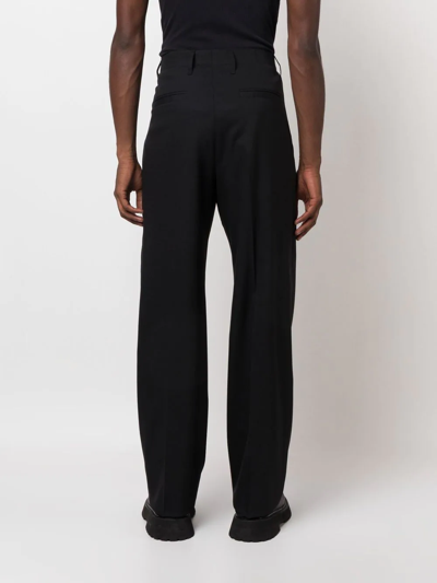 Shop Versace Straight-leg Twill Trousers In Black