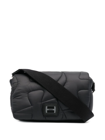 Shop Hogan Quilted Shoulder Bag In Black