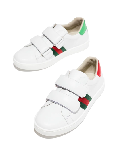 Shop Gucci Ace Touch-strap Sneakers In White