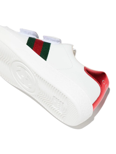 Shop Gucci Ace Touch-strap Sneakers In White