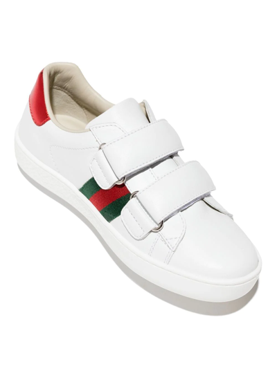 Shop Gucci Ace Touch-strap Sneakers In White