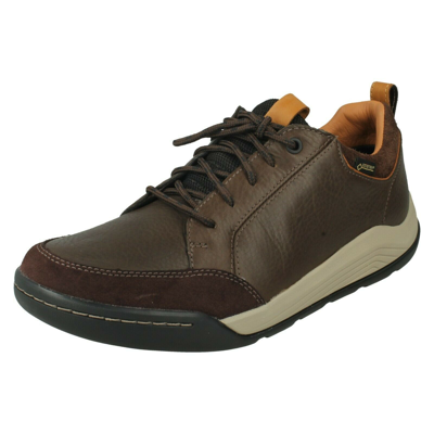 Pre-owned Clarks Herren  Schnürbar Wasserdicht Leder Freizeit Turnschuhe Ashcombe Bay Gtx