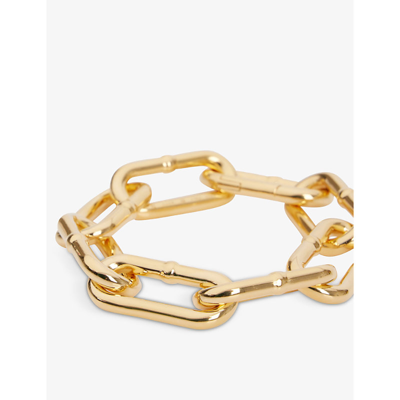 Shop Bottega Veneta Women's Yellow Gold Chunky Gold-tone Sterling-silver Chain Bracelet