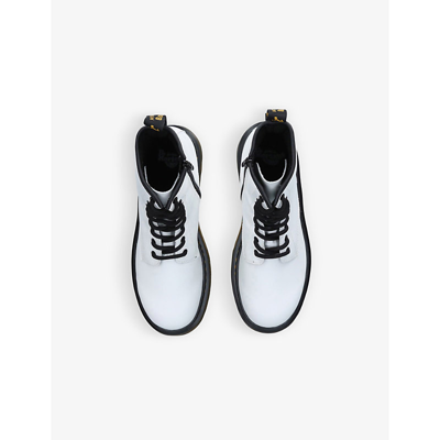 Shop Dr. Martens' Dr Martens Boys White Kids 1460 Lace-up Leather Ankle Boots 9-10 Years
