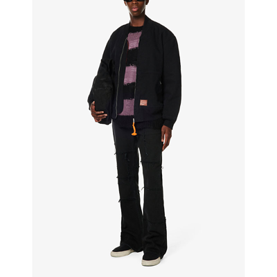 Shop Acne Studios Orgei Boxy-fit Cotton-canvas Bomber Jacket In Black