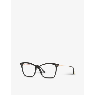 Shop Tom Ford Women's Black Ft5687 Rectangular-frame Acetate Optical Glasses