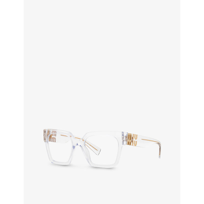Miu Miu Mu 04uv Square-frame Acetate Glasses In Clear
