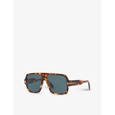 Shop Tom Ford Women's Yellow Ft0933 Camden Square-frame Acetate Sunglasses