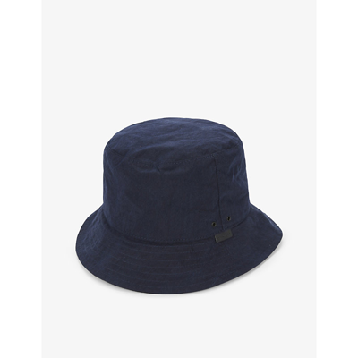 Shop Snow Peak Quick Dry Logo Tab Cotton-blend Bucket Hat In Indigo