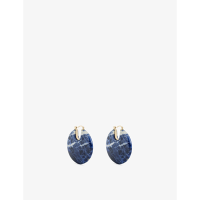 Shop Chloé Jemma Brass And Sodalite Earrings In Night Blue