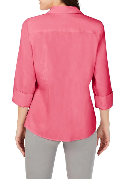 Shop Foxcroft Taylor Fitted Non-iron Shirt In Rose Red