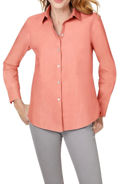 Shop Foxcroft Dianna Non-iron Cotton Shirt In Pumpkin Spice