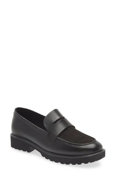 Shop Cole Haan Newburg Platform Penny Loafer In Black