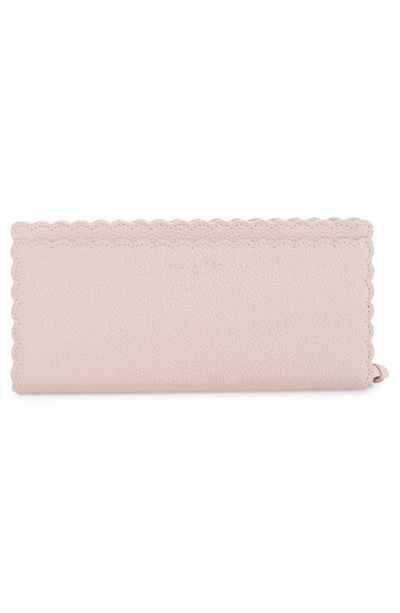 Shop Ted Baker Vivecka Leather Zip Wallet In Nude Pink