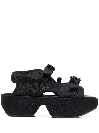 Shop Cecilie Bahnsen Women May Touch-strap Sandals Black