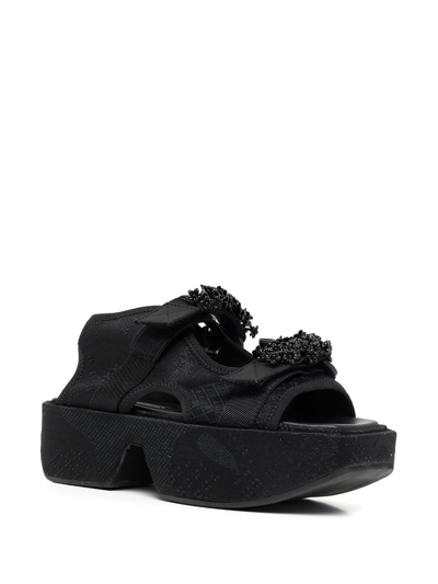 Shop Cecilie Bahnsen Women May Touch-strap Sandals Black