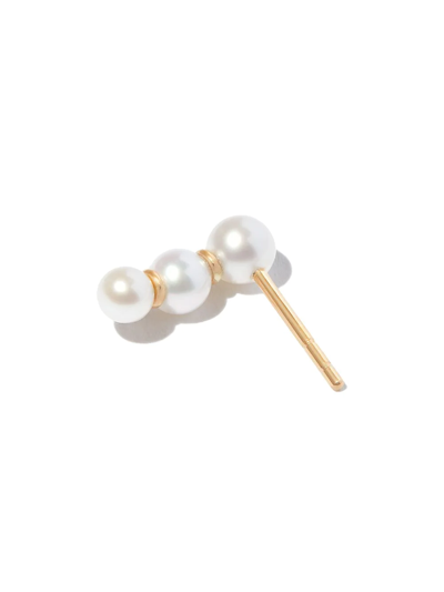 Shop Sophie Bille Brahe 14kt Yellow Gold Pearl Stud Earring