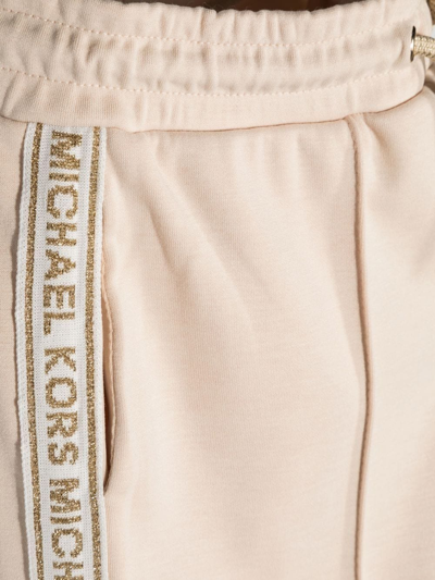 Shop Michael Kors Logo-trim Track Pants In Neutrals