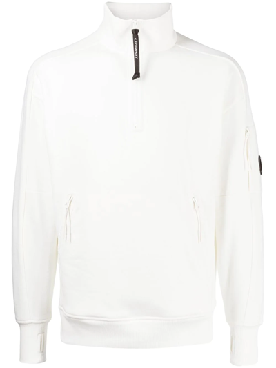 Shop C.p. Company Zip-fastening Sweatshirt In White