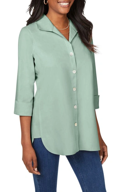 Shop Foxcroft Pandora Non-iron Cotton Shirt In Jade Gem