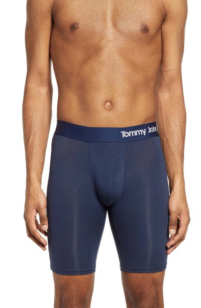 Shop Tommy John 2-pack Cool Cotton 8-inch Boxer Briefs In Navy/ Black