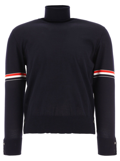 Shop Thom Browne Men's  Blue Other Materials Sweater