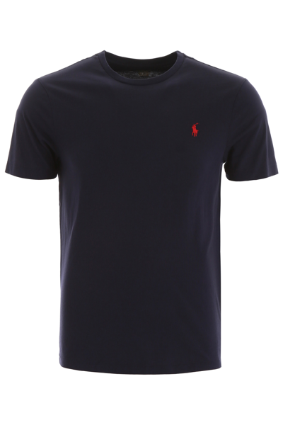 Shop Polo Ralph Lauren Custom Slim Fit T Shirt With Logo In Blue