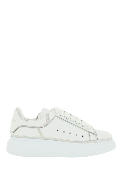 Shop Alexander Mcqueen Holographic Leather Oversize Sneakers In Multi-colored