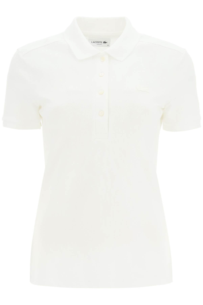 Shop Lacoste Cotton Pique Polo In White