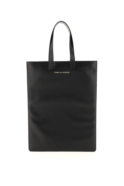 Shop Comme Des Garçons Comme Des Garcons Wallet Leather Tote Bag In Black